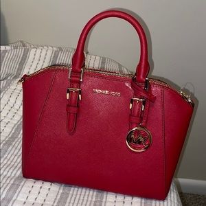 Red Michael Kors purse